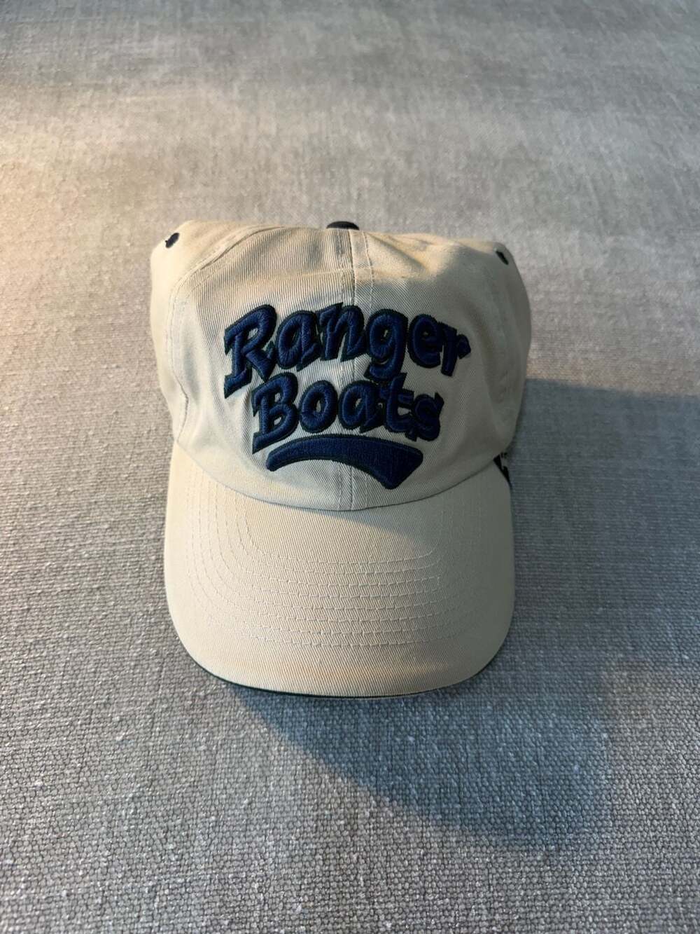 Vintage Kudzu Ranger Boats Embroidered Khaki Dad Hat